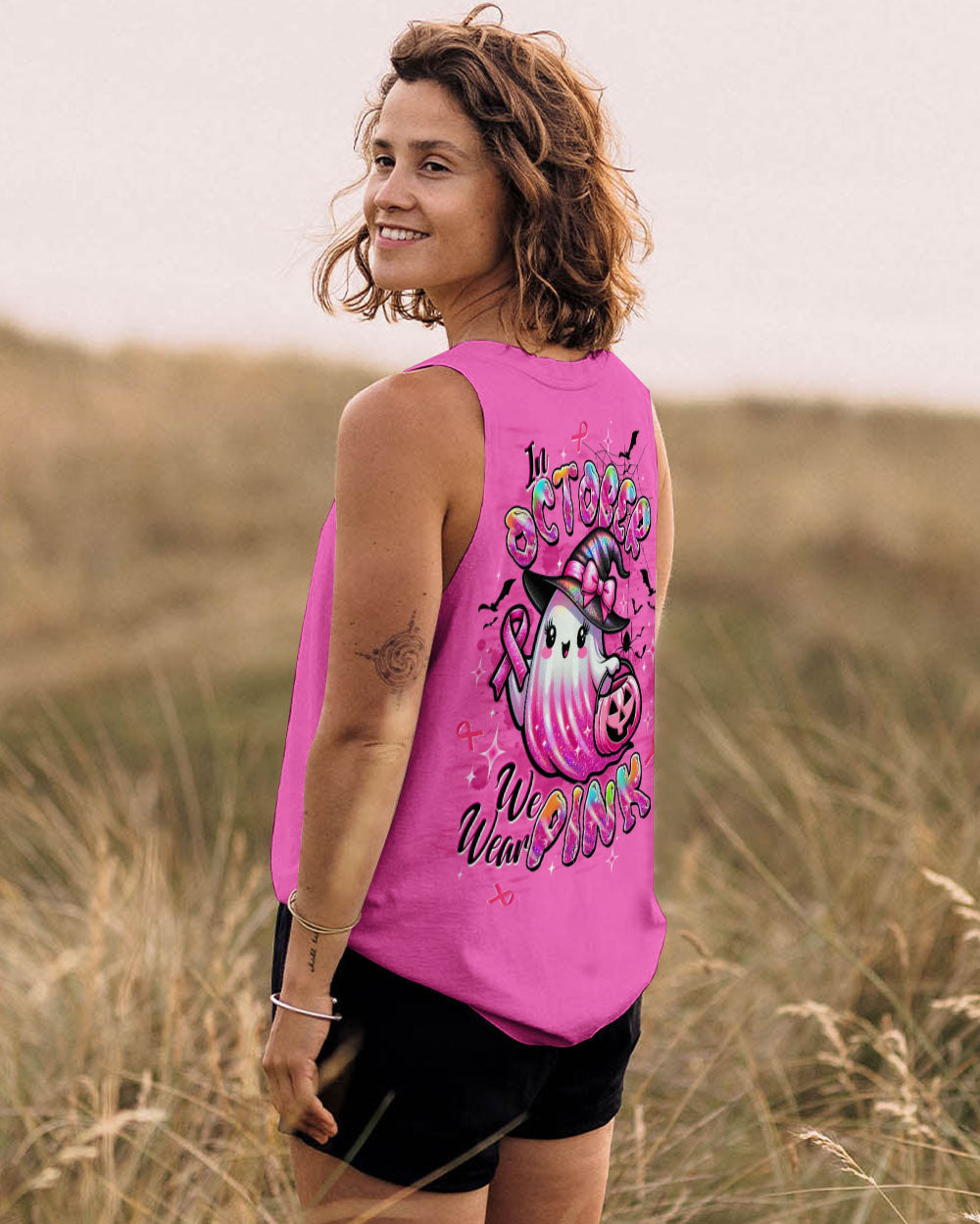 IN OCTOBER WE WEAR PINK BOO BREAST CANCER AWARENESS HALLOWEEN ALL OVER PRINT - TLTW1308251