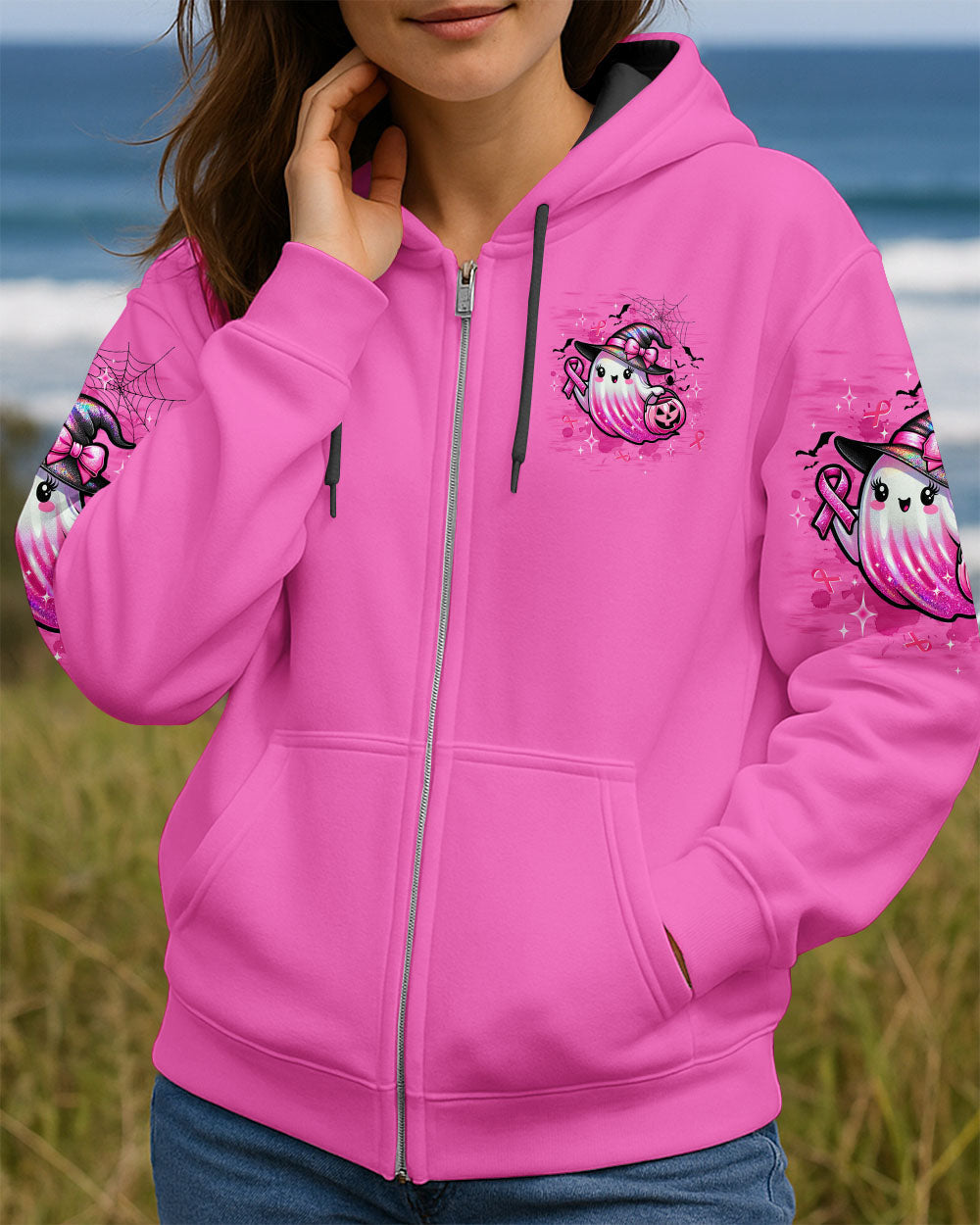 IN OCTOBER WE WEAR PINK BOO BREAST CANCER AWARENESS HALLOWEEN ALL OVER PRINT - TLTW1308251