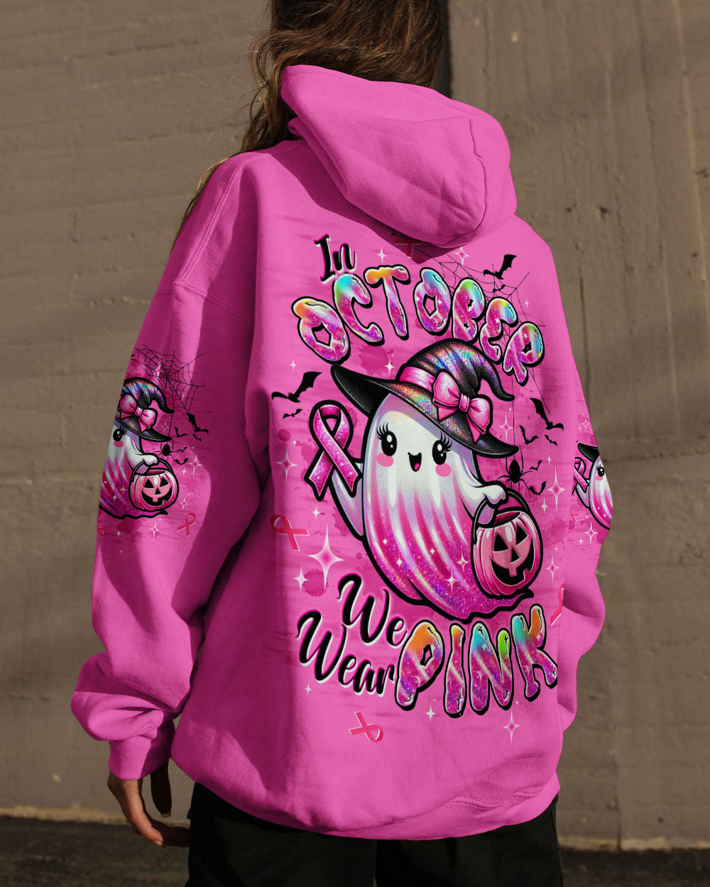 IN OCTOBER WE WEAR PINK BOO BREAST CANCER AWARENESS HALLOWEEN ALL OVER PRINT - TLTW1308251