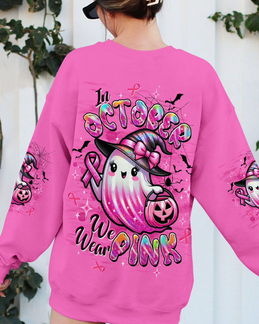 IN OCTOBER WE WEAR PINK BOO BREAST CANCER AWARENESS HALLOWEEN ALL OVER PRINT - TLTW1308251