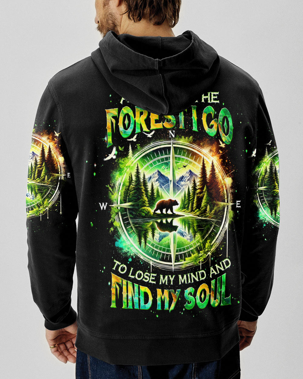 AND INTO THE FOREST I GO BEAR COMPASS ALL OVER PRINT - TLTW1401253
