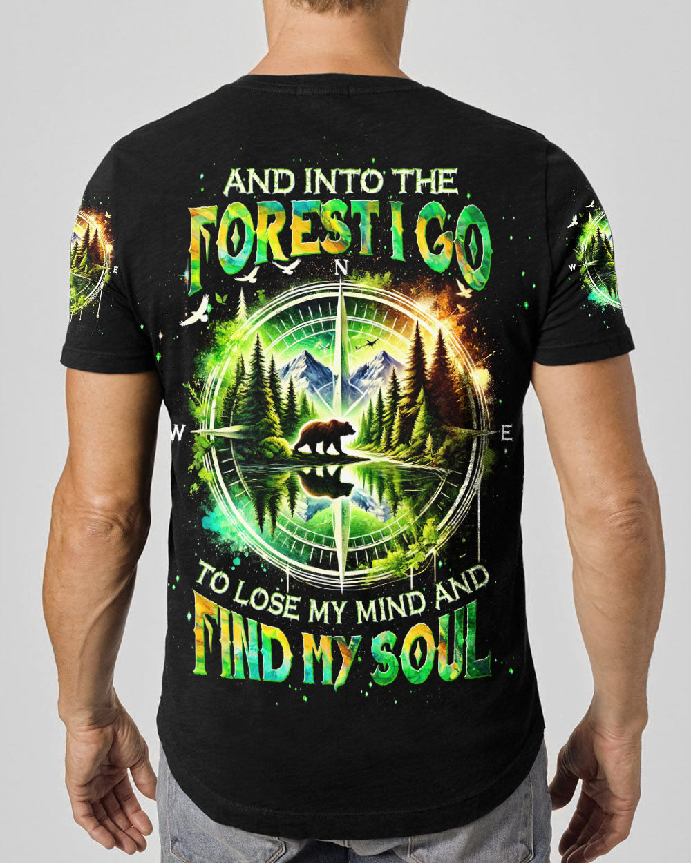 AND INTO THE FOREST I GO BEAR COMPASS ALL OVER PRINT - TLTW1401253