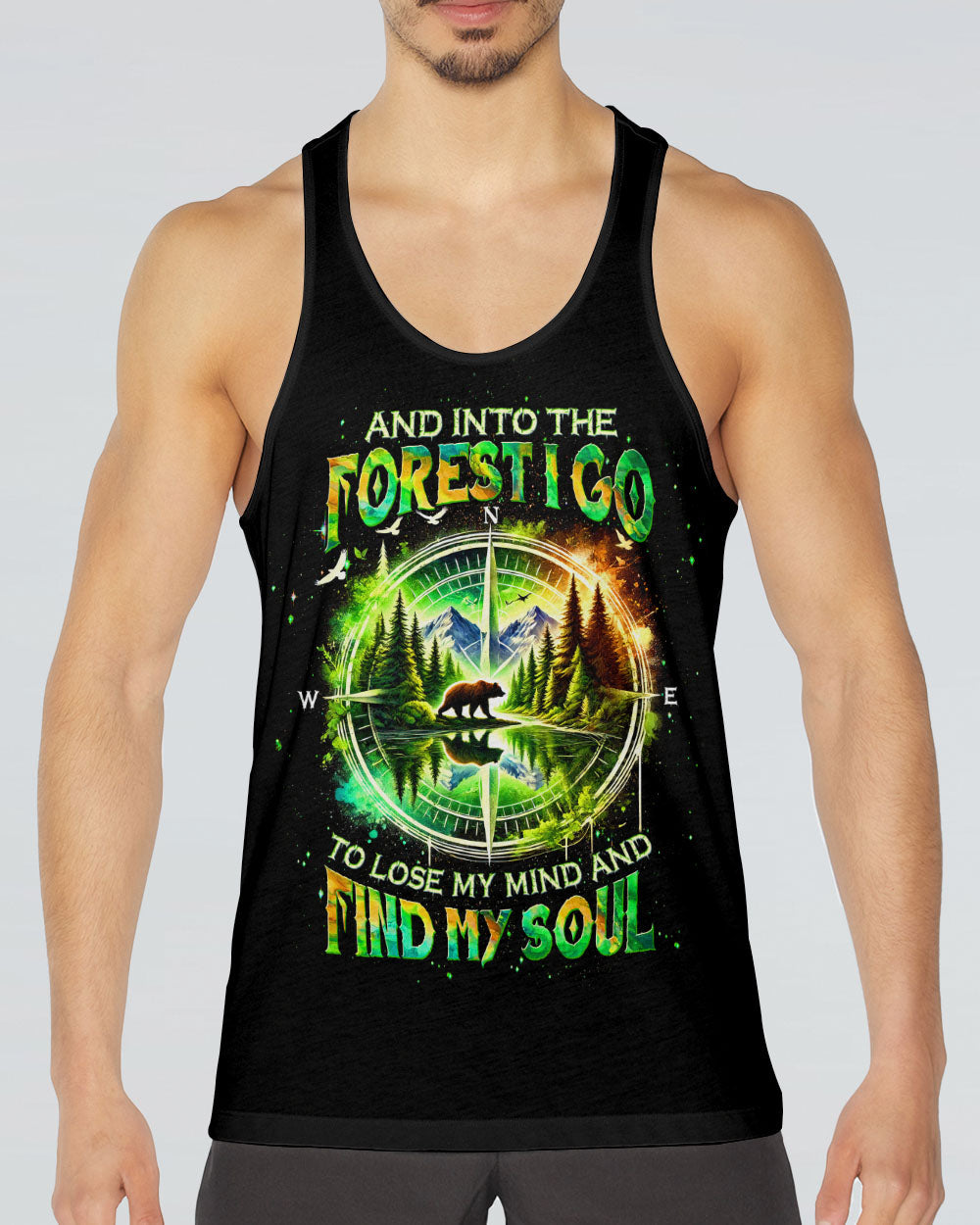 AND INTO THE FOREST I GO BEAR COMPASS ALL OVER PRINT - TLTW1401253