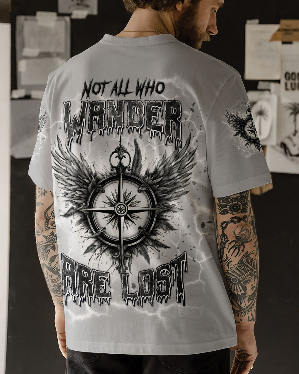NOT ALL WHO WANDER ARE LOST COMPASS ALL OVER PRINT - TLTW1403253