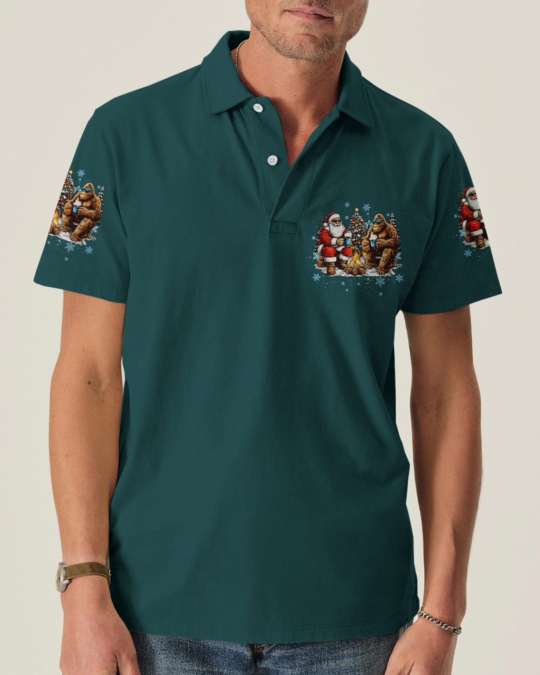 MAKING MEMORIES ONE CAMPFIRE AT A TIME BIGFOOT CHRISTMAS ALL OVER PRINT - TLTW1711251