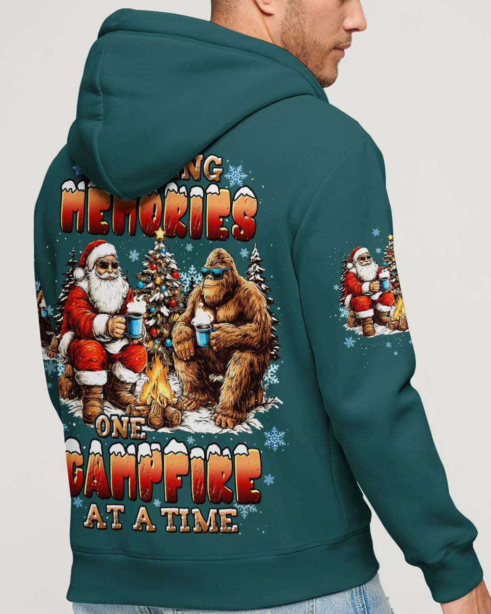 MAKING MEMORIES ONE CAMPFIRE AT A TIME BIGFOOT CHRISTMAS ALL OVER PRINT - TLTW1711251
