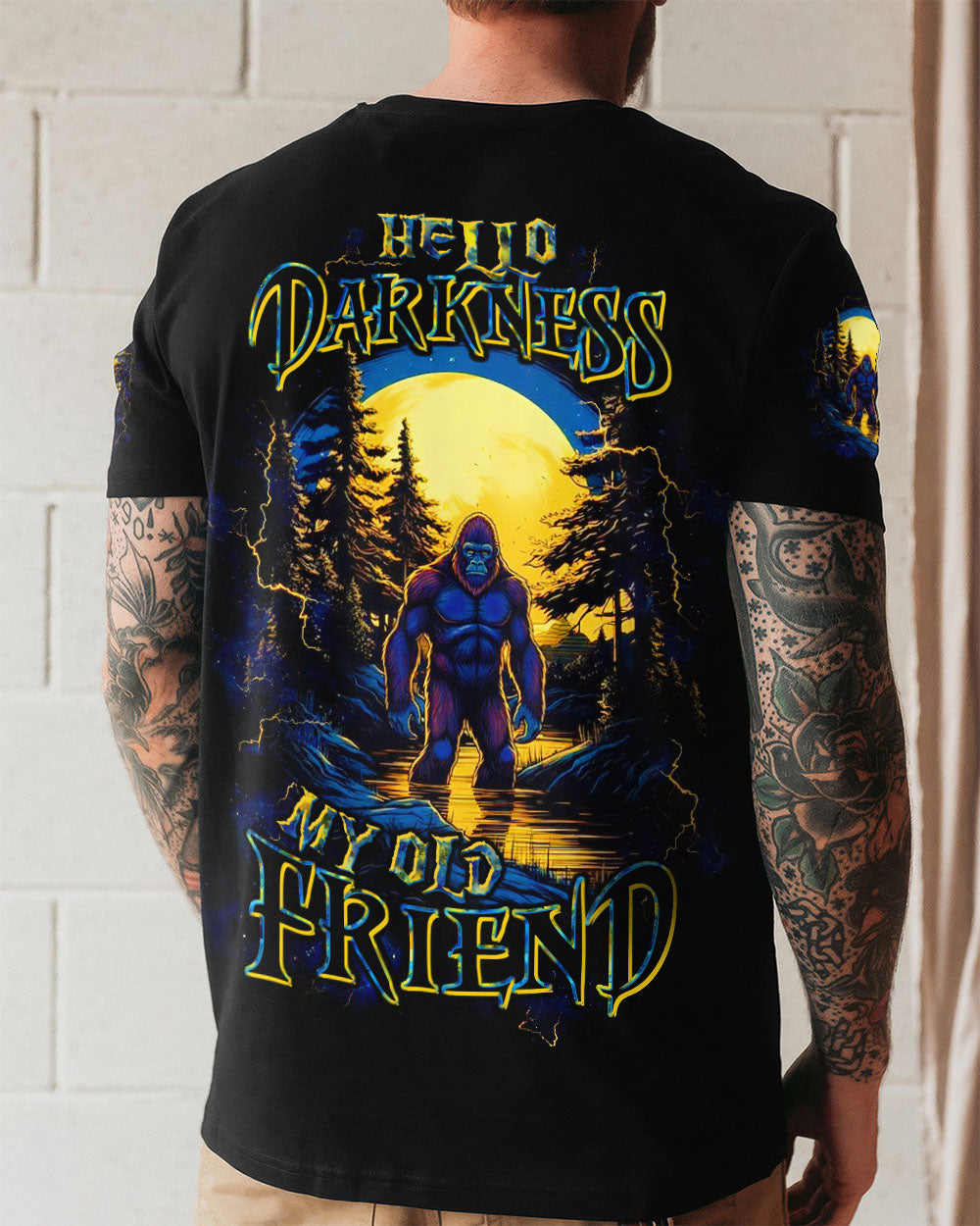 HELLO DARKNESS MY OLD FRIEND BIGFOOT ALL OVER PRINT - TLTW1711252