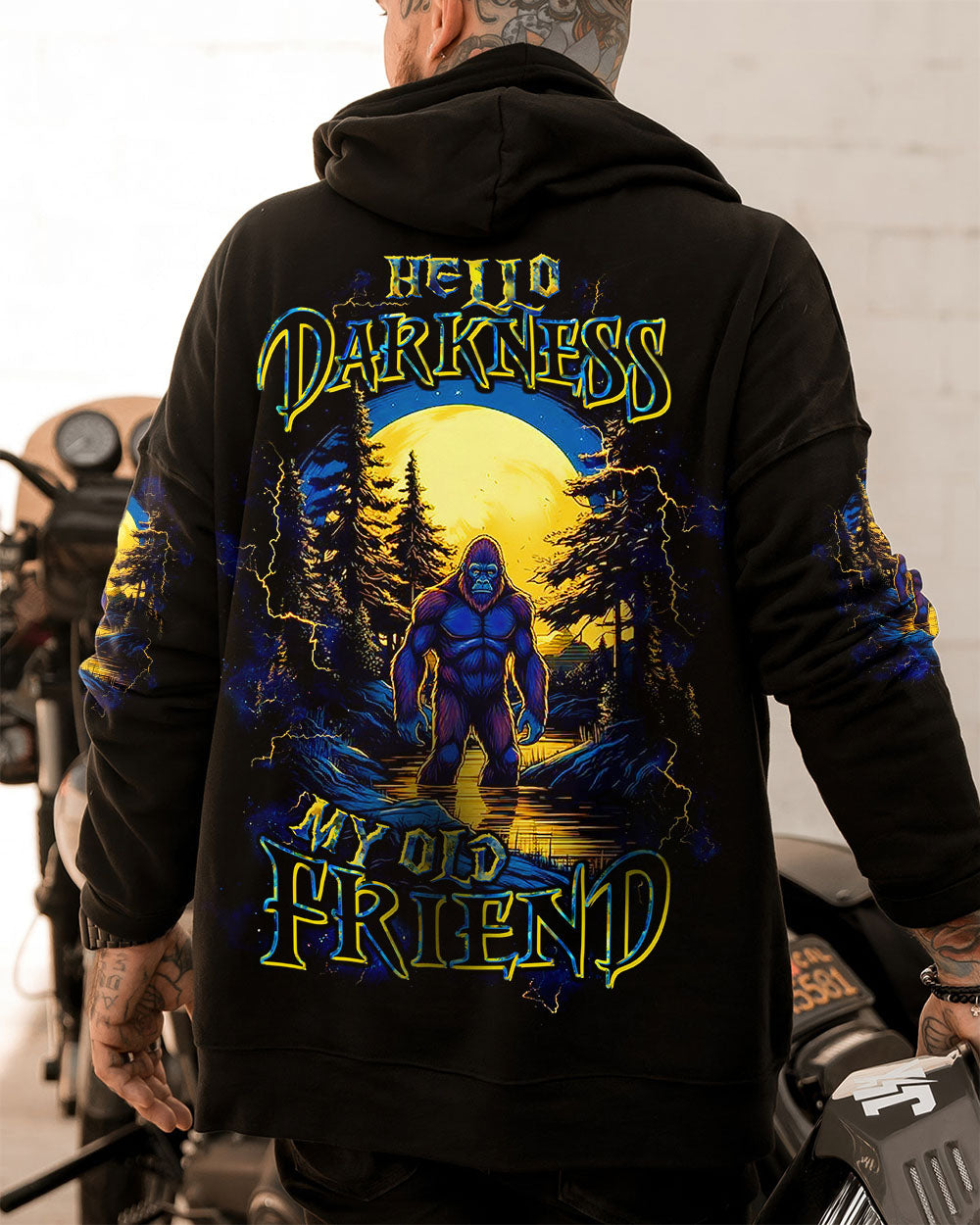 HELLO DARKNESS MY OLD FRIEND BIGFOOT ALL OVER PRINT - TLTW1711252