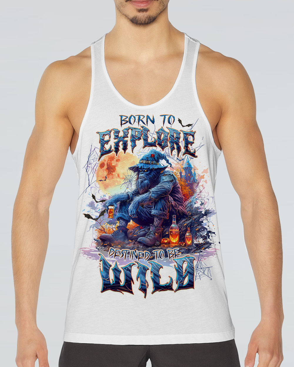 BORN TO EXPLORE DESTINED TO BE WILD BIGFOOT HALLOWEEN ALL OVER PRINT - TLTW1909244