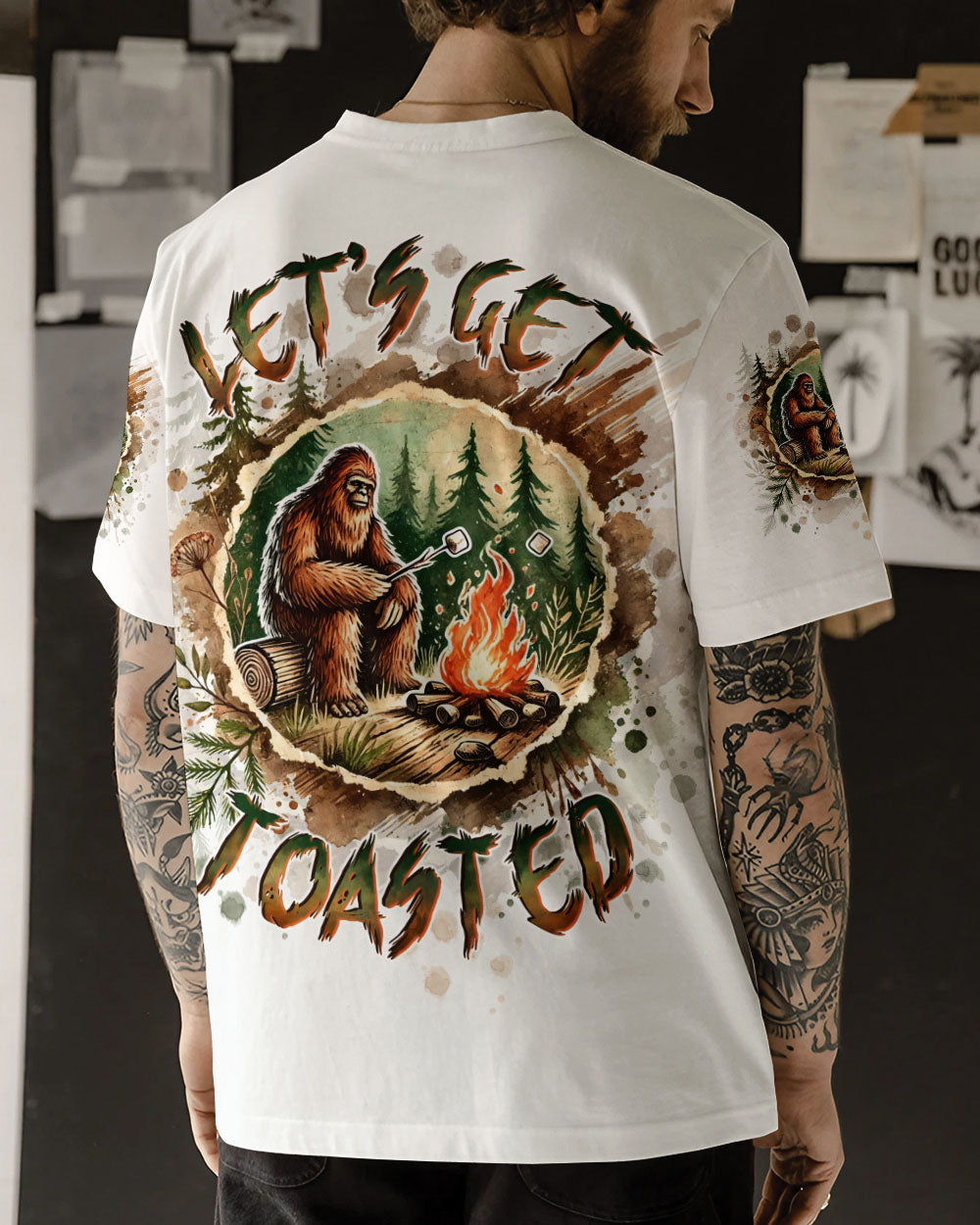 LET'S GET TOASTED BIGFOOT ALL OVER PRINT - TLTW2211244