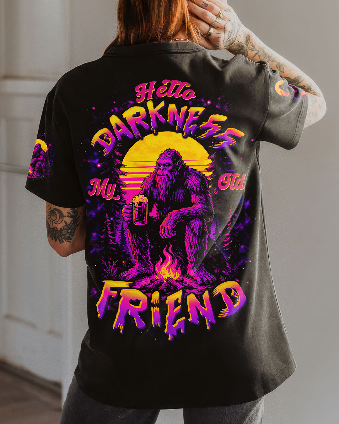 HELLO DARKNESS MY OLD FRIEND BIGFOOT ALL OVER PRINT - TLTW2410252