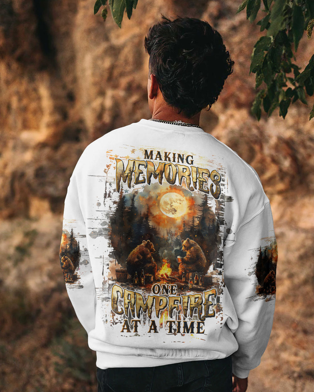 MAKING MEMORIES ONE CAMPFIRE AT A TIME BEAR ALL OVER PRINT - TLTW2808242