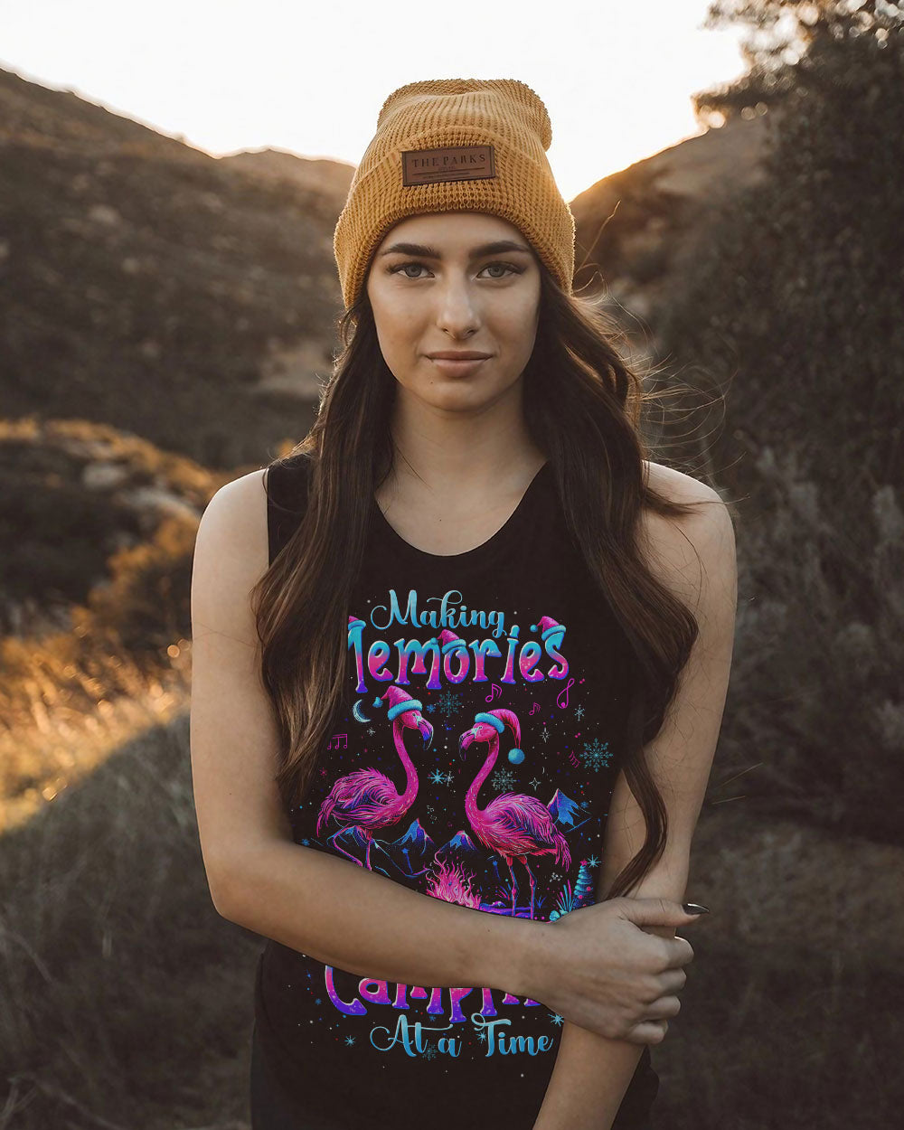 MAKING MEMORIES ONE CAMPFIRE AT A TIME FLAMINGO CHRISTMAS  ALL OVER PRINT - TLTW3110245