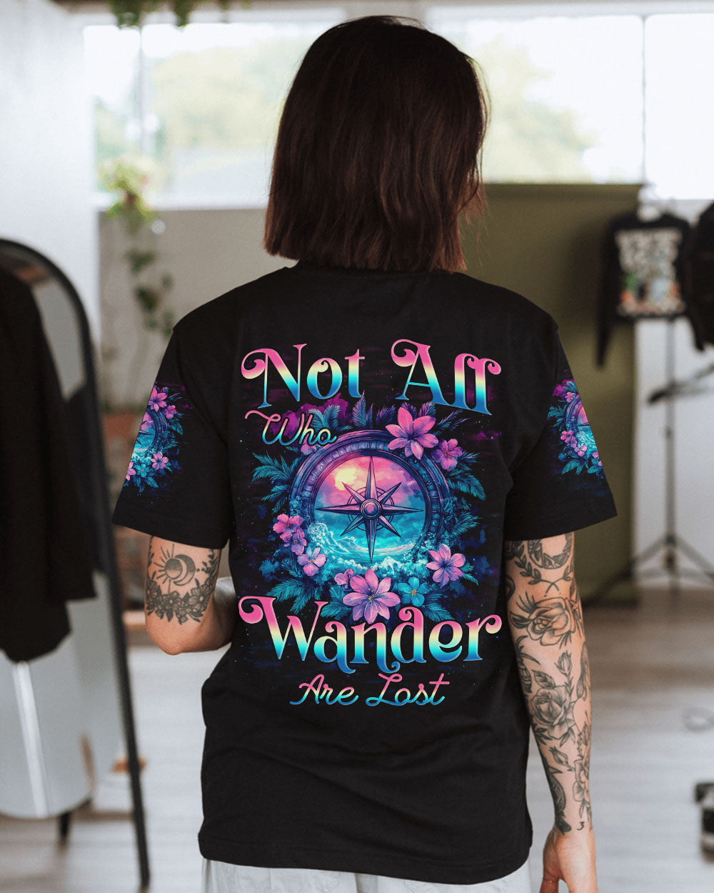 NOT ALL WHO WANDER ARE LOST COMPASS ALL OVER PRINT - TYQY0212242