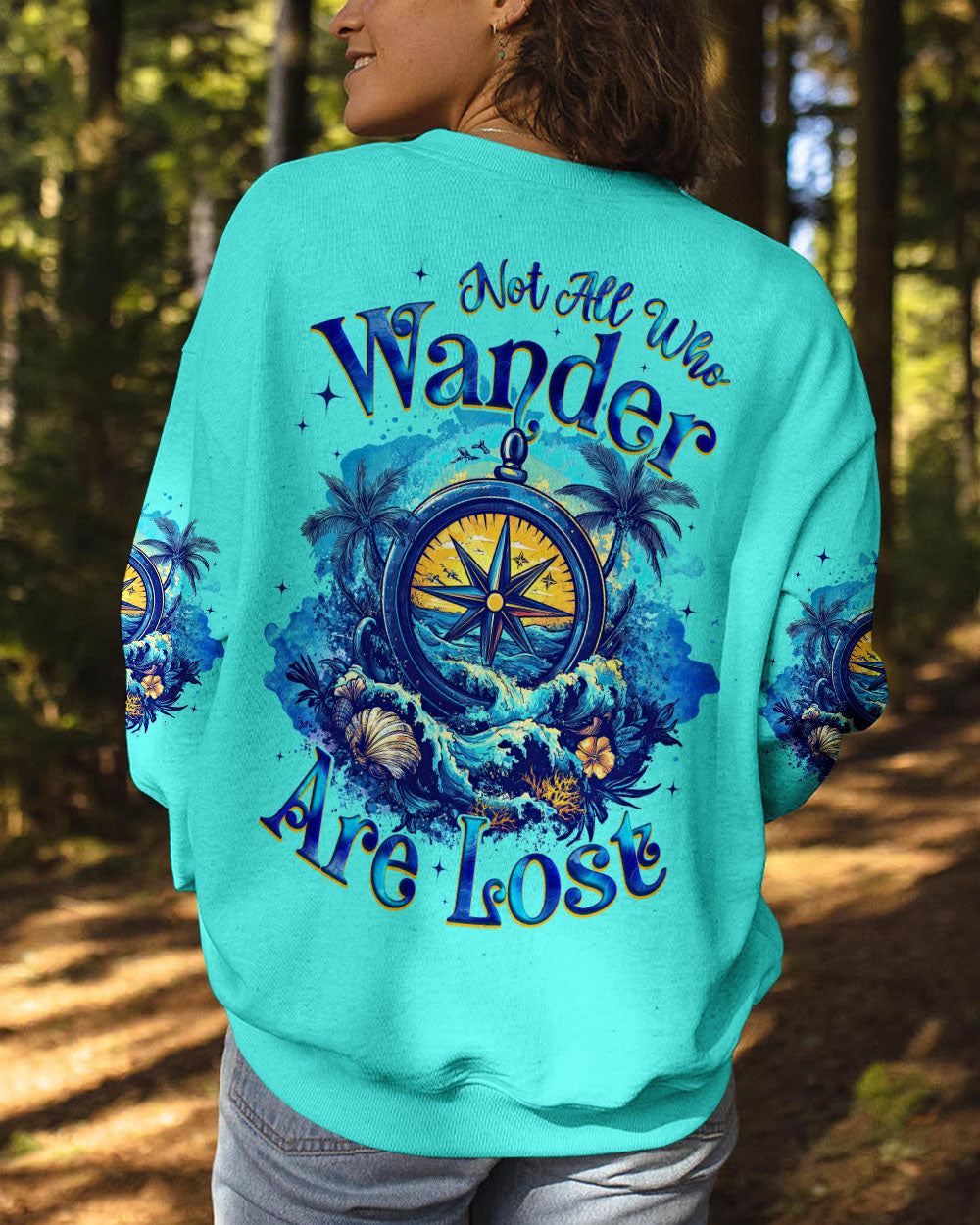 NOT ALL WHO WANDER ARE LOST COMPASS ALL OVER PRINT - TYQY0404254