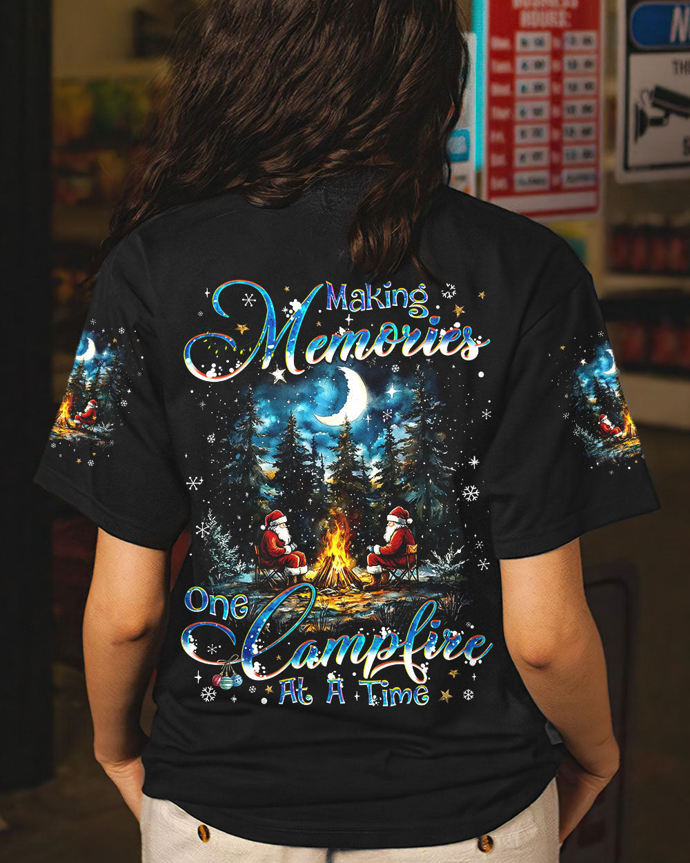 MAKING MEMORIES ONE CAMPFIRE AT A TIME CHRISTMAS ALL OVER PRINT - TYQY0510241