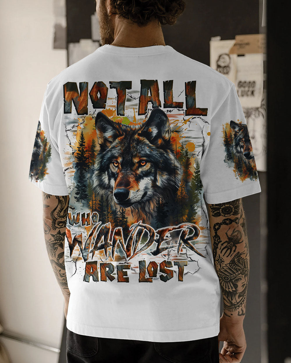 NOT ALL WHO WANDER ARE LOST WOLF ALL OVER PRINT - TYQY1009241