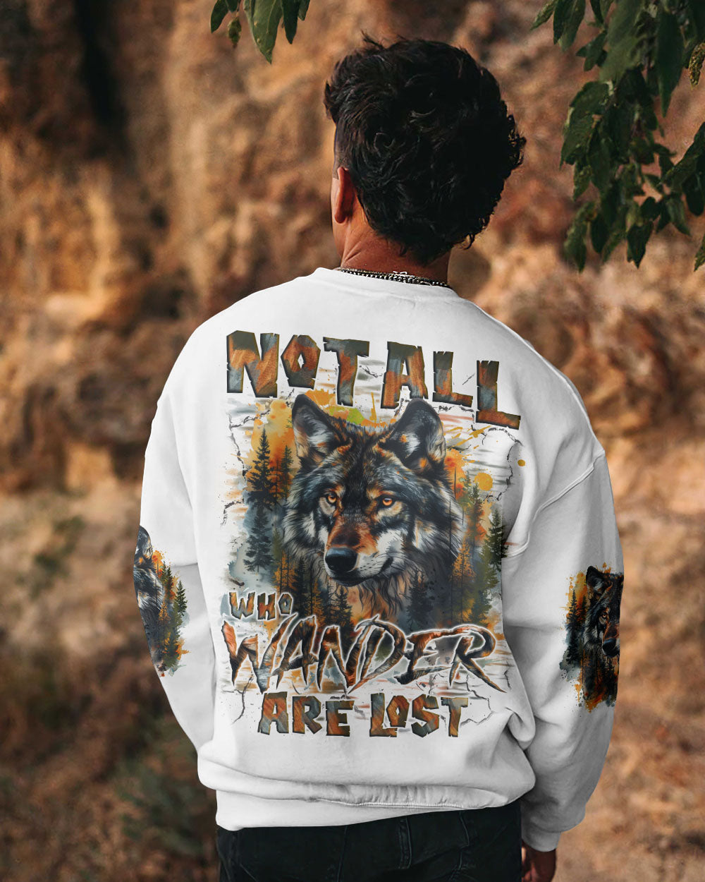 NOT ALL WHO WANDER ARE LOST WOLF ALL OVER PRINT - TYQY1009241
