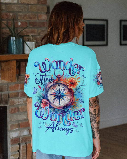 WANDER OFTEN WONDER ALWAYS COMPASS ALL OVER PRINT - TYQY1203253