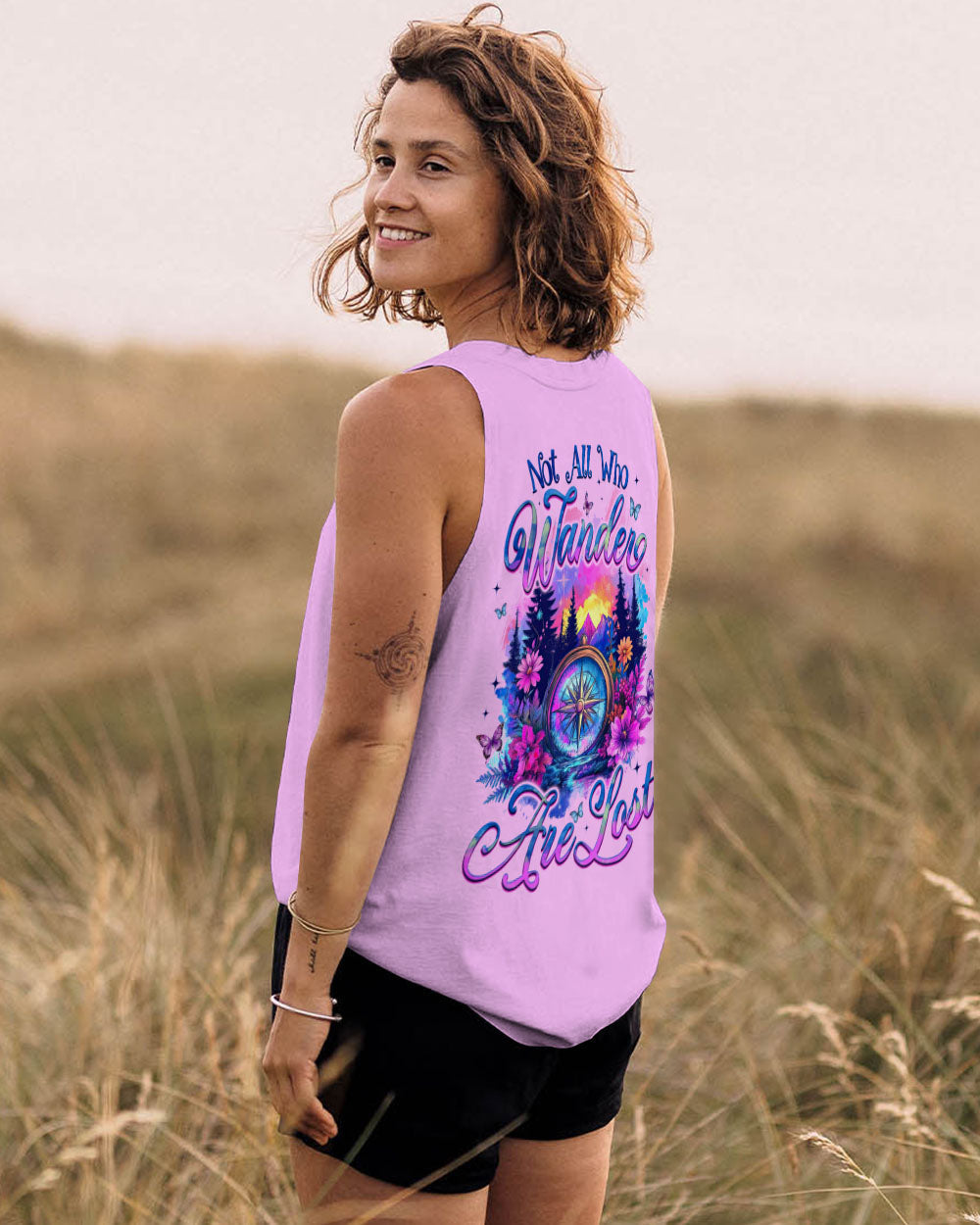 NOT ALL WHO WANDER ARE LOST COMPASS ALL OVER PRINT - TYQY1606254