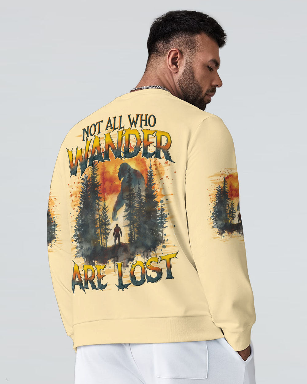NOT ALL WHO WANDER ARE LOST BIGFOOT ALL OVER PRINT - TYQY2310242
