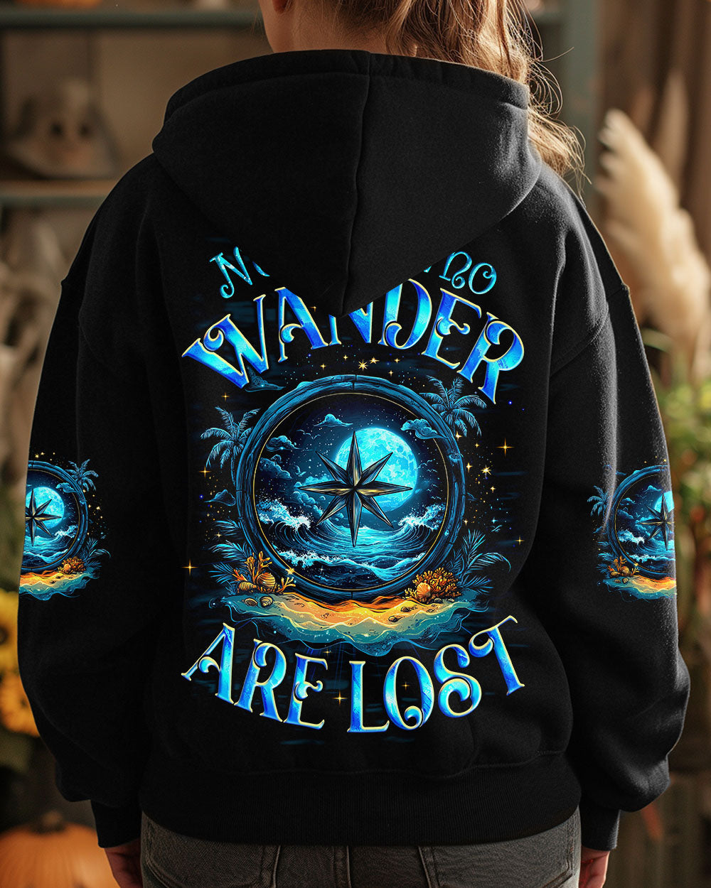 NOT ALL WHO WANDER ARE LOST COMPASS ALL OVER PRINT - TYQY2503251