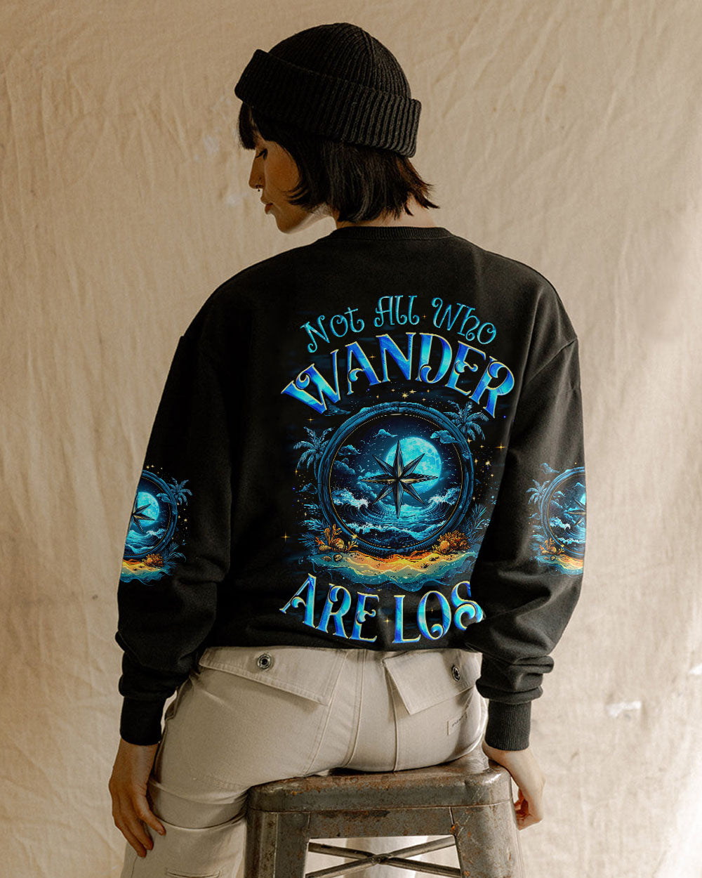 NOT ALL WHO WANDER ARE LOST COMPASS ALL OVER PRINT - TYQY2503251