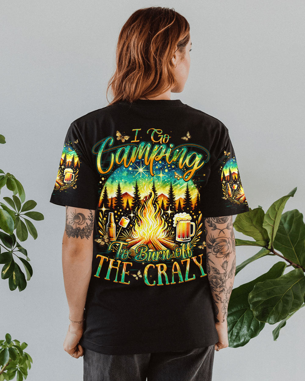 CAMPING TO BURN OFF THE CRAZY ALL OVER PRINT - TYQY2708241