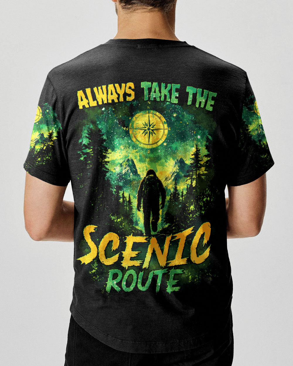 ALWAYS TAKE THE SCENIC ROUTE BIGFOOT ALL OVER PRINT - TYTD0302252