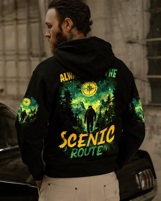 ALWAYS TAKE THE SCENIC ROUTE BIGFOOT ALL OVER PRINT - TYTD0302252