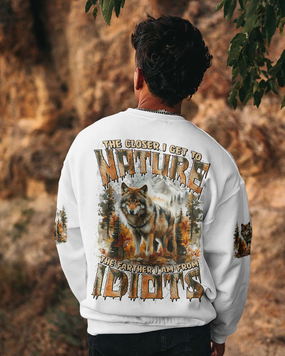 THE CLOSER I GET TO NATURE WOLF ALL OVER PRINT - TYTD0609241