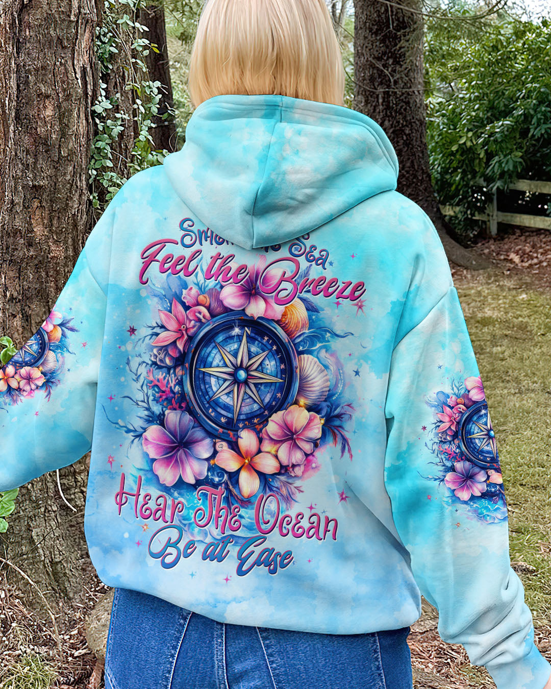SMELL THE SEA FEEL THE BREEZE COMPASS ALL OVER PRINT - TYTD1002253