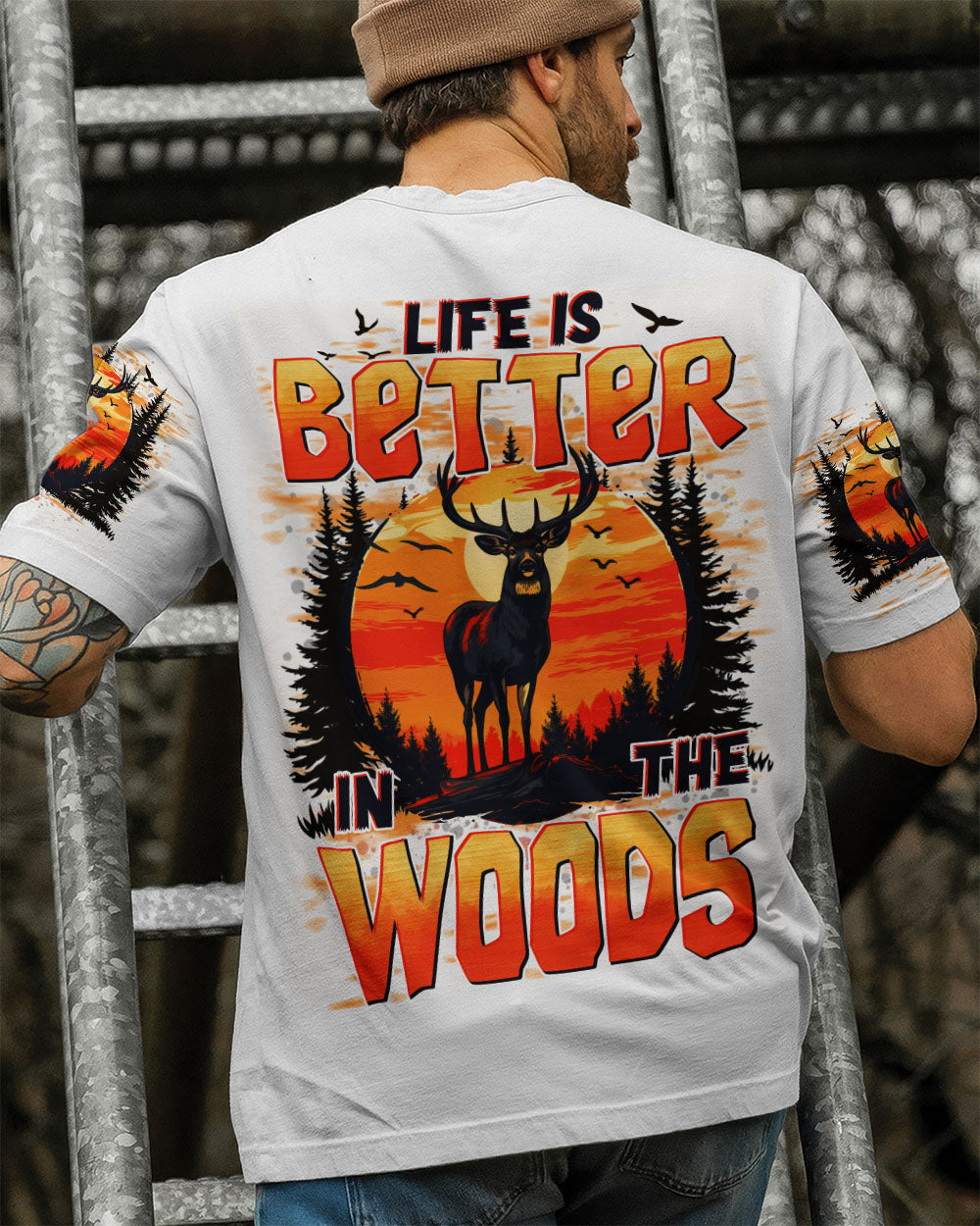 LIFE IS BETTER IN THE WOODS DEER ALL OVER PRINT - TYTD1007253