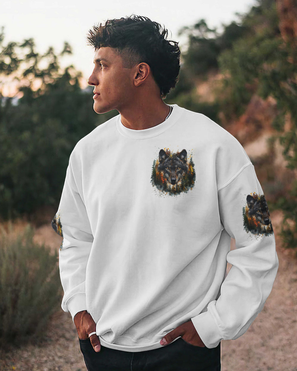 THE CLOSER I GET TO NATURE WOLF ALL OVER PRINT - TYTD1109241