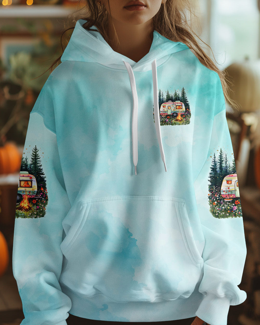 JUST A GIRL WHO LOVES CAMPING ALL OVER PRINT - TYTD2708241