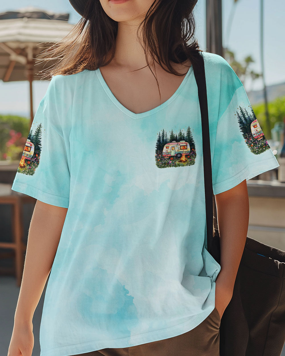 JUST A GIRL WHO LOVES CAMPING ALL OVER PRINT - TYTD2708241