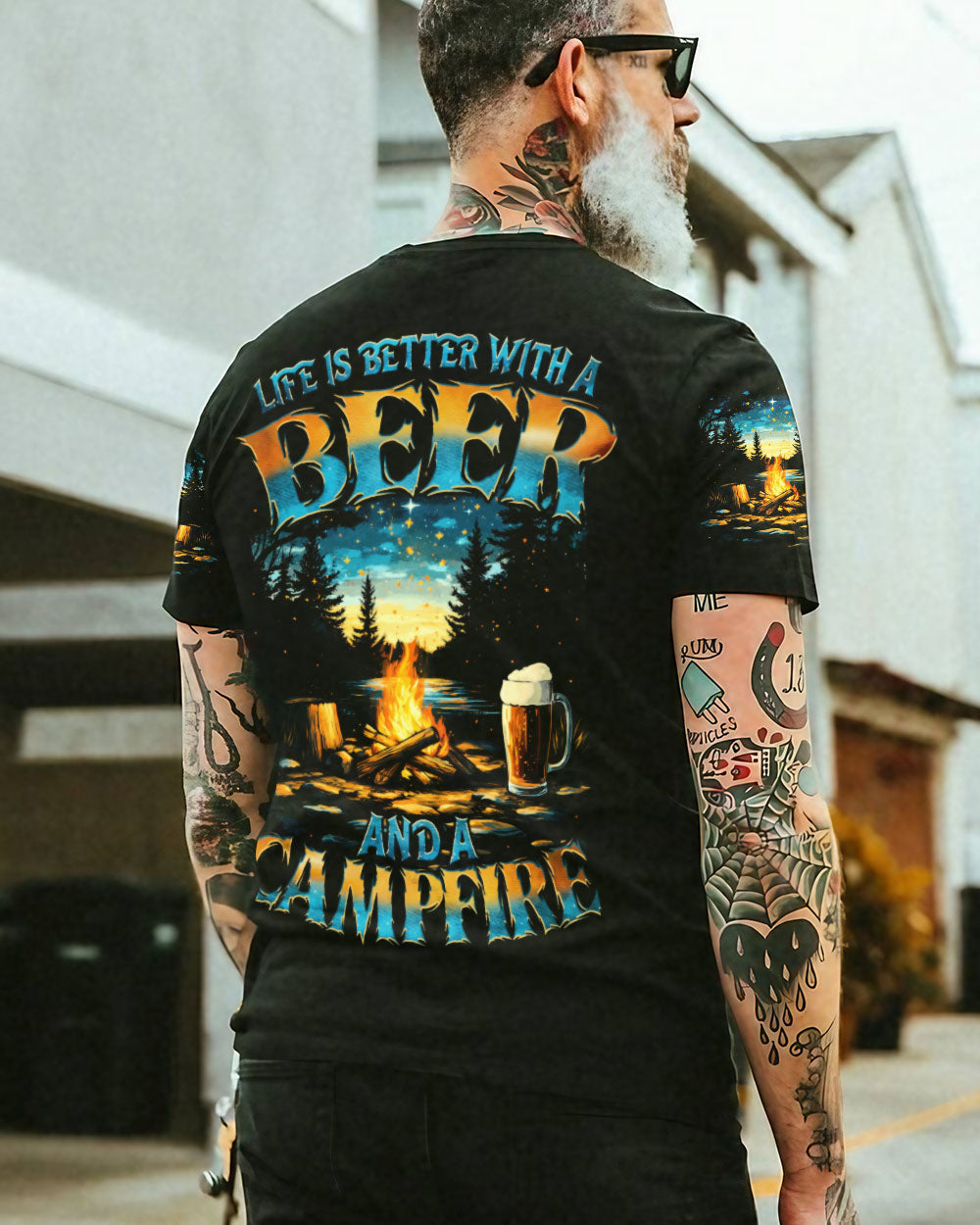 LIFE IS BETTER WITH A BEER AND A CAMPFIRE ALL OVER PRINT - TYTM0406253
