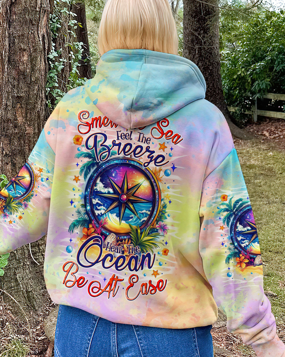 SMELL THE SEA FEEL THE BREEZE COMPASS ALL OVER PRINT - TYTM0804252