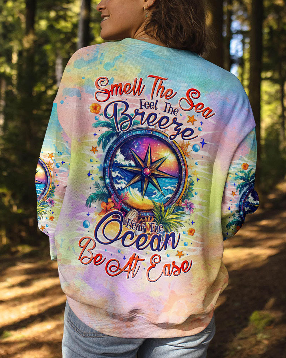 SMELL THE SEA FEEL THE BREEZE COMPASS ALL OVER PRINT - TYTM0804252