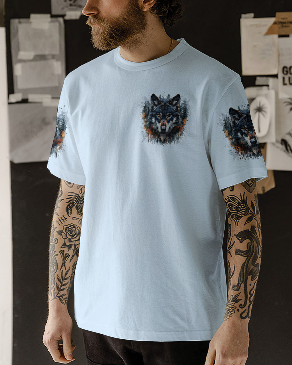THE CLOSER I GET TO NATURE WOLF ALL OVER PRINT - TYTM0909242