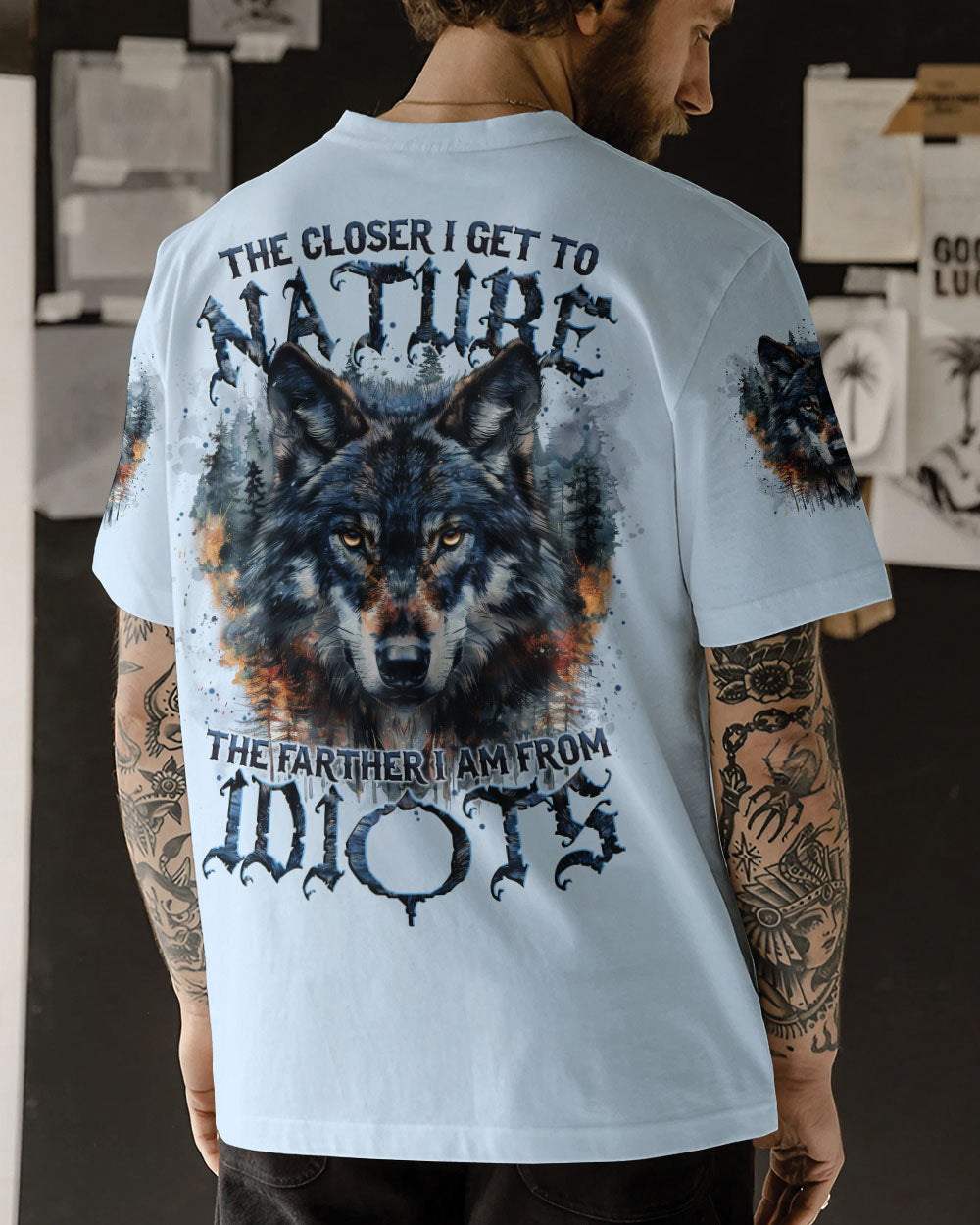 THE CLOSER I GET TO NATURE WOLF ALL OVER PRINT - TYTM0909242