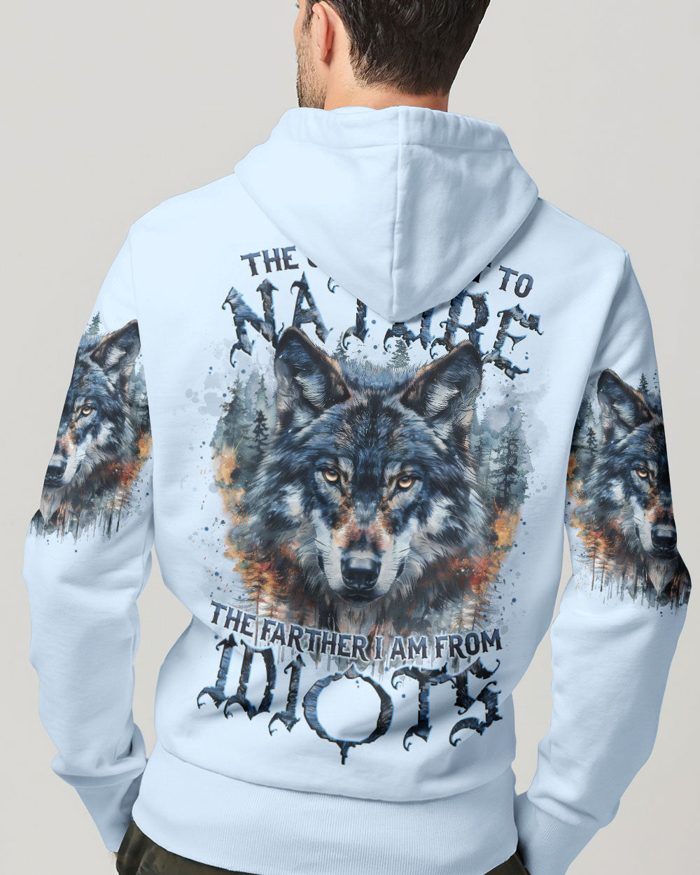THE CLOSER I GET TO NATURE WOLF ALL OVER PRINT - TYTM0909242