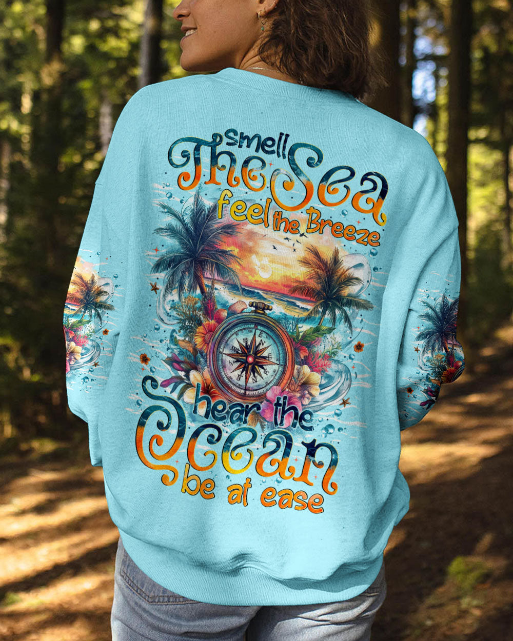 SMELL THE SEA FEEL THE BREEZE COMPASS ALL OVER PRINT - TYTM1612244