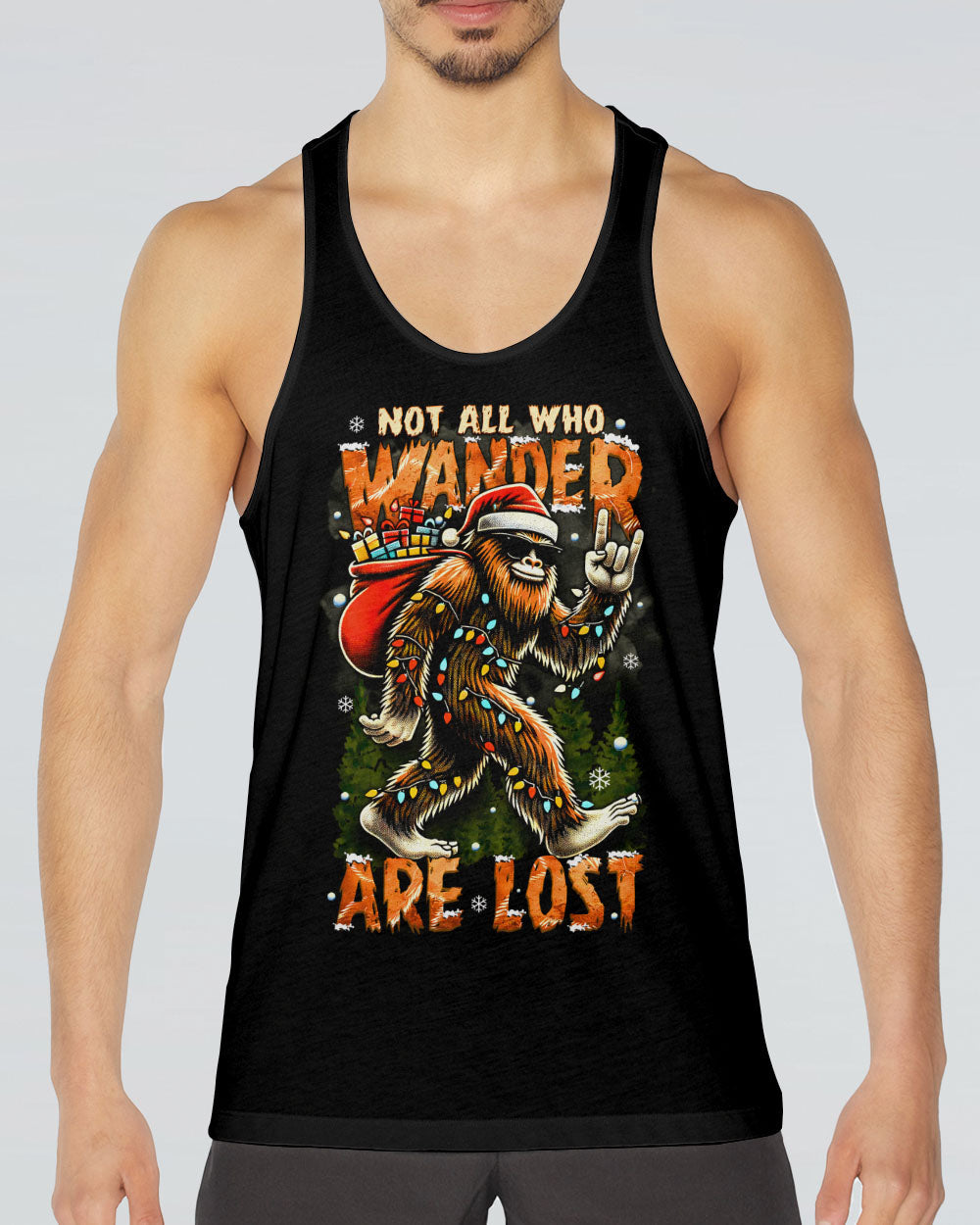 NOT ALL WHO WANDER ARE LOST BIGFOOT CHRISTMAS ALL OVER PRINT - TYTM2110241