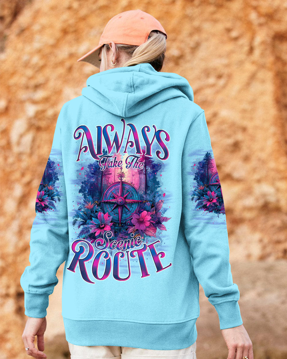 ALWAYS TAKE THE SCENIC ROUTE COMPASS ALL OVER PRINT - TYTM2306254