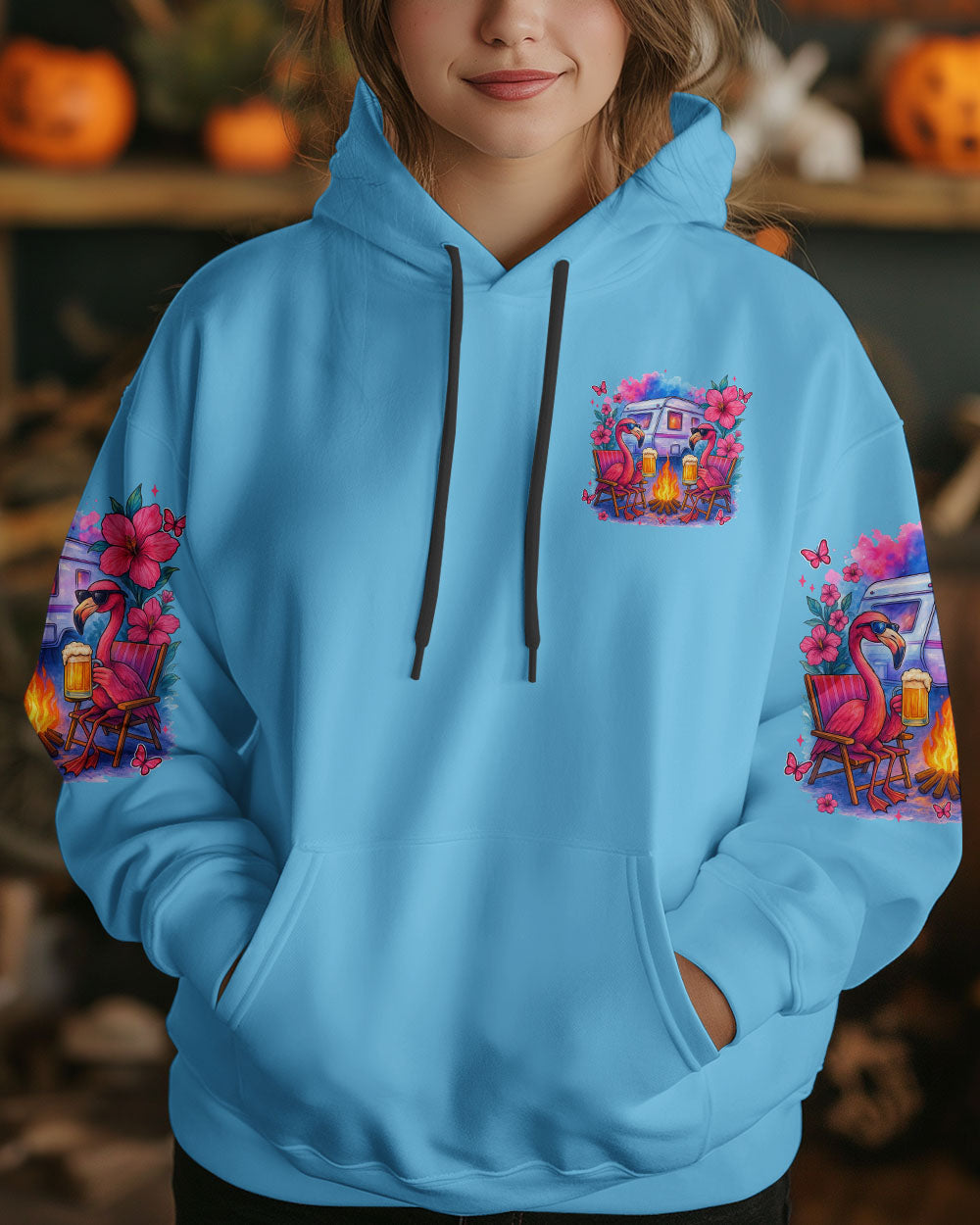 NEVER TAKE CAMPING ADVICE FROM ME FLAMINGO ALL OVER PRINT - TYTM2805253