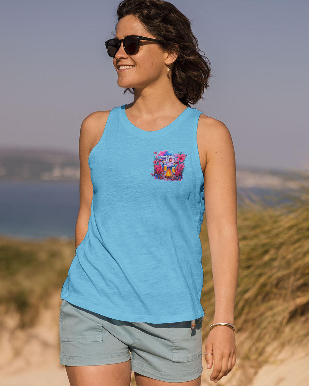 NEVER TAKE CAMPING ADVICE FROM ME FLAMINGO ALL OVER PRINT - TYTM2805253