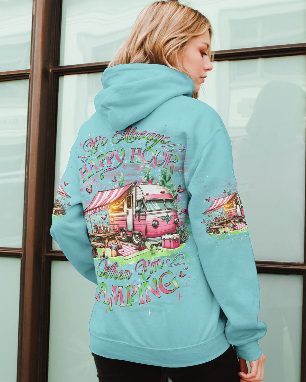 IT'S ALWAYS HAPPY HOUR WHEN I'M CAMPING ALL OVER PRINT - YHDU0307241