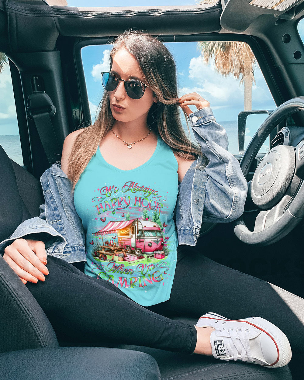 IT'S ALWAYS HAPPY HOUR WHEN I'M CAMPING ALL OVER PRINT - YHDU0307241