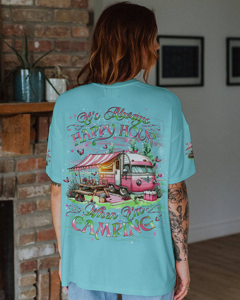 IT'S ALWAYS HAPPY HOUR WHEN I'M CAMPING ALL OVER PRINT - YHDU0307241